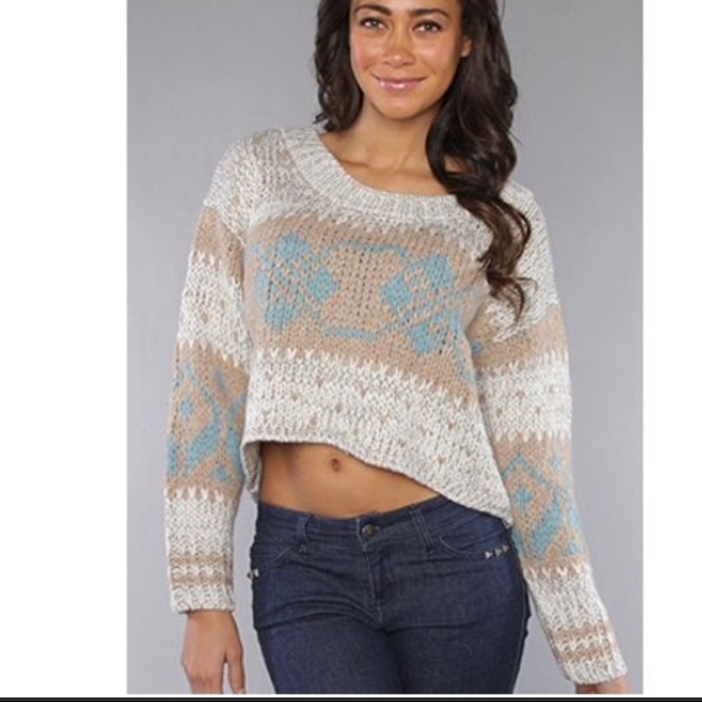 Free People Fair Isle high low Laine Wool Sweater
